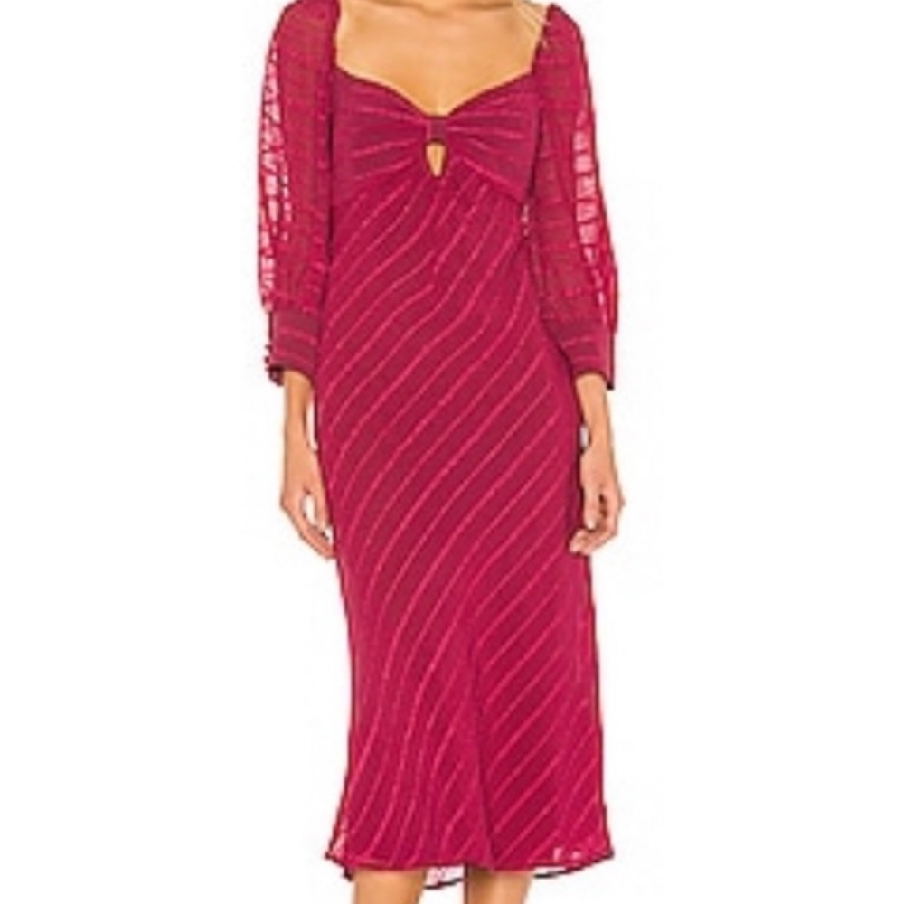 House of Harlow 1960 x Revolve Ananya Wine Midi Dress